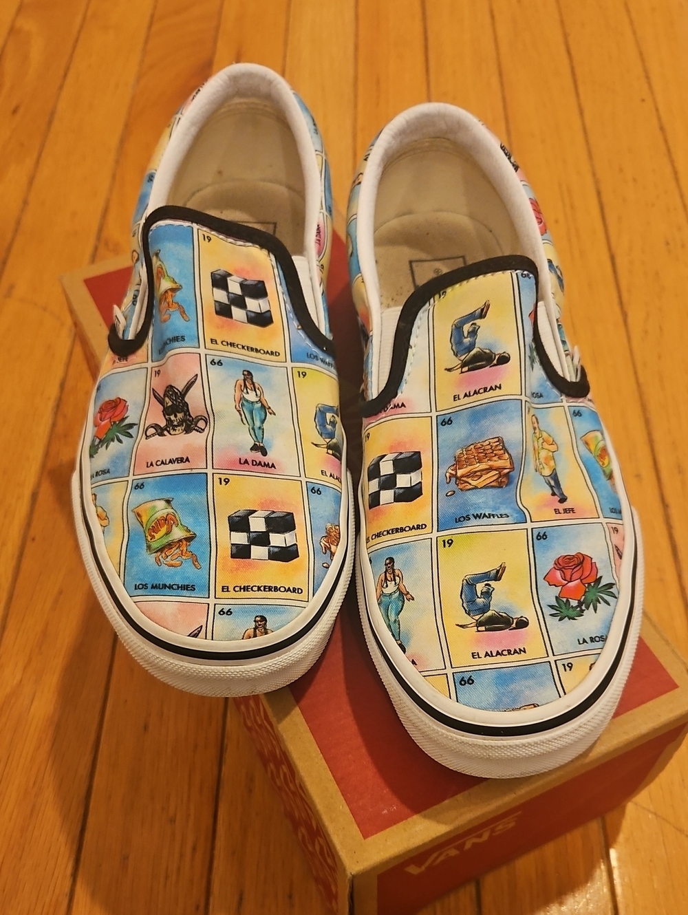 Vans Slip-On Canvas Shoes in Multicolor Loteria Print